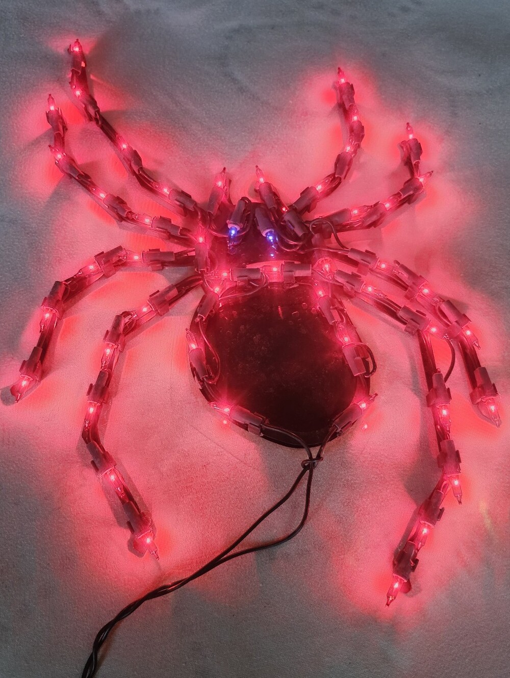 Red LED Spider Light Decoration - Halloween Party Accent